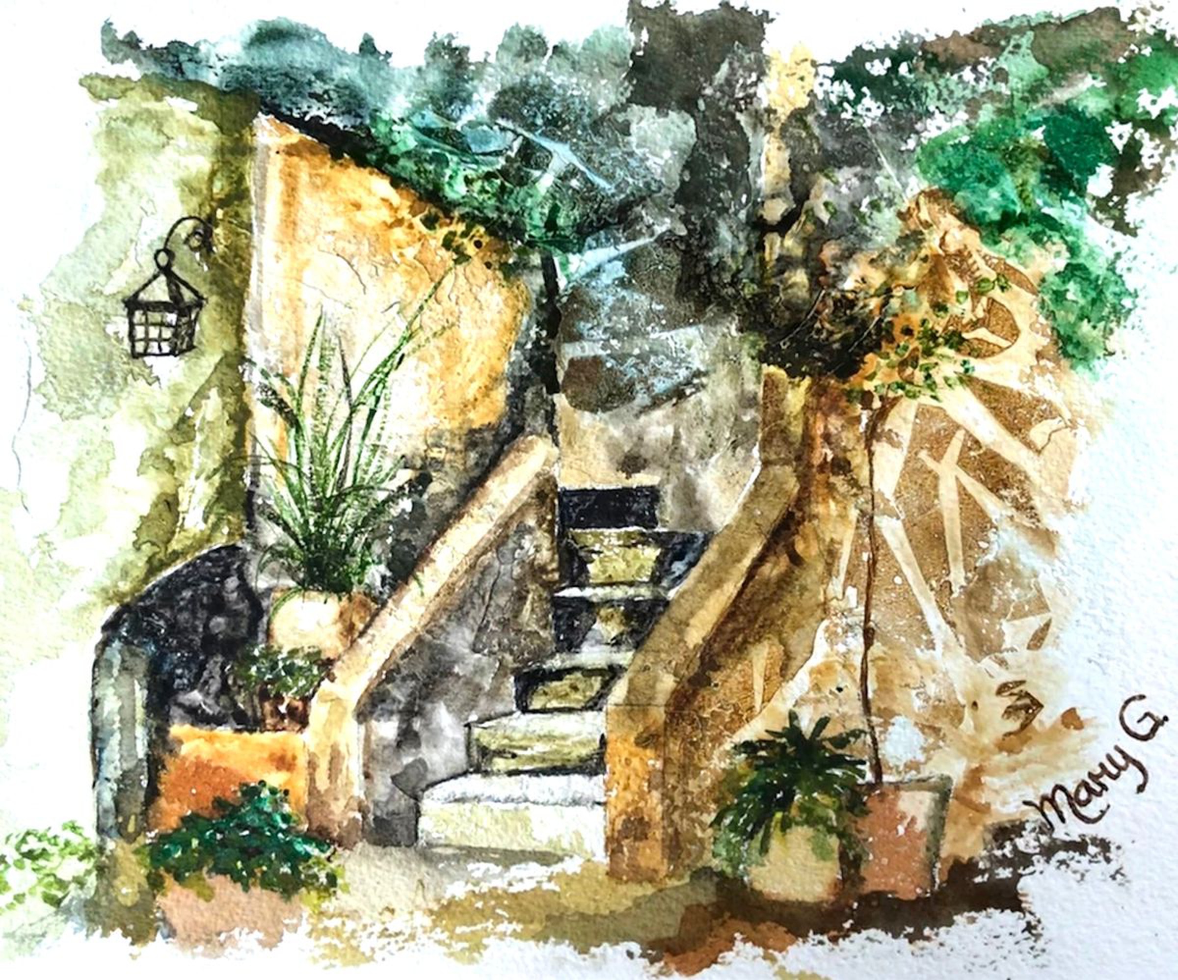 Grandma S Porch Original Watercolor Mounted On H Artfinder