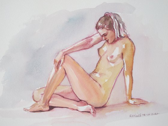 Seated female nude