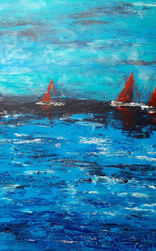Sailing through a blue world (2021) by Elena Parau