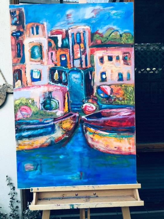 BOATS ON THE RIVER GANGES