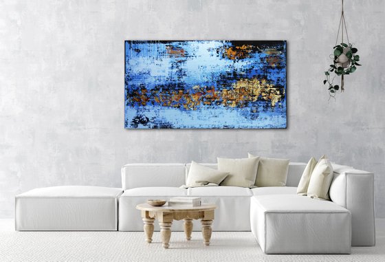 OUT OF THE DARK - 100 x 180 CM - TEXTURED ACRYLIC PAINTING ON CANVAS * XXL SIZE