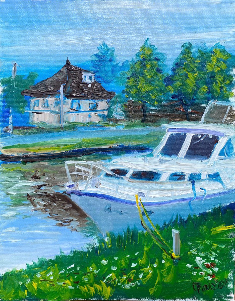 A Boat In Erica. Plainair By Dmitry Fedorov, 9 X 12, Artwork For Sale On Artfinder