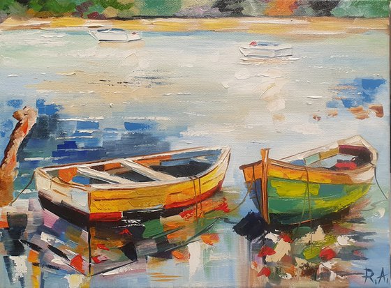 Fishing boats 40*30 cm