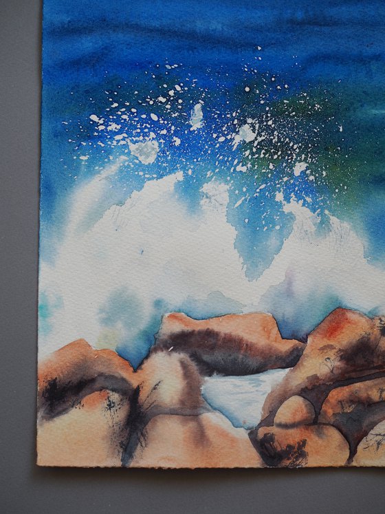 Wave - original seascape watercolor