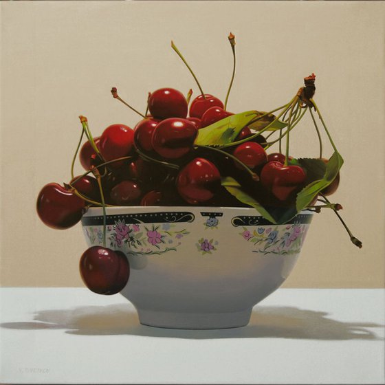 Cherries, Original oil on canvas painting