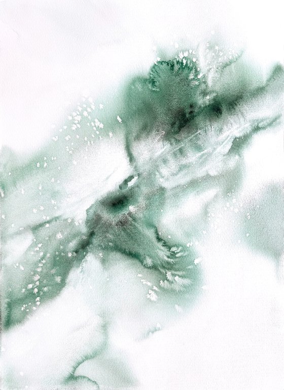 Abstract waves in green colors