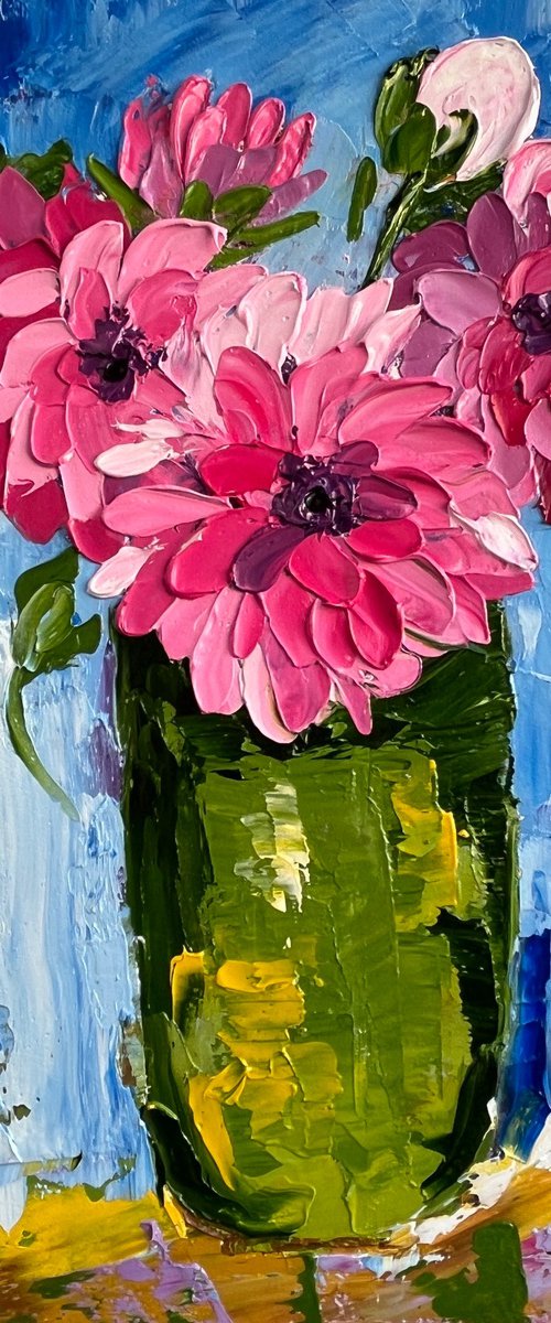 Dahlias Painting by Halyna Kirichenko