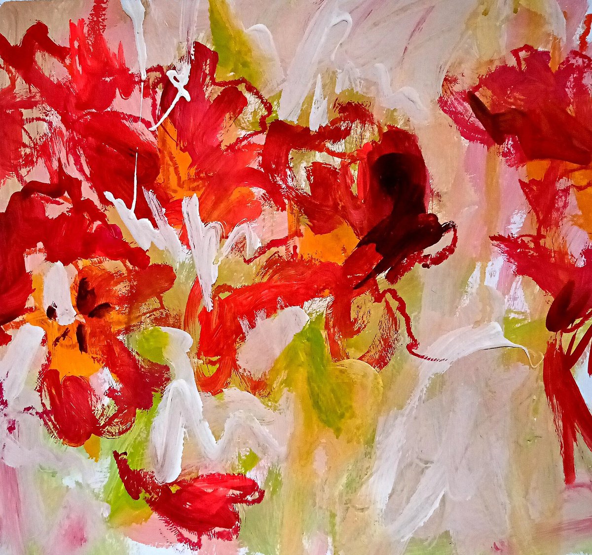 Abstract Red tulips#2/2022 by Valerie Lazareva