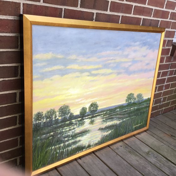 Marsh at Sunset - 30X40 oil