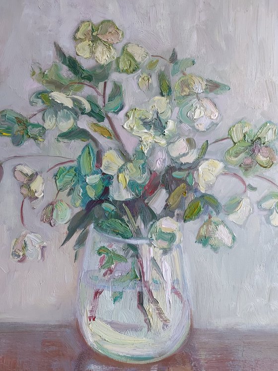 Still life with spring flowers "White bloom"