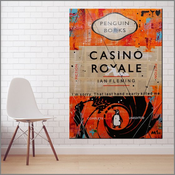 Bond 140cm x 100cm Casino Royale Book Page Urban Pop Art