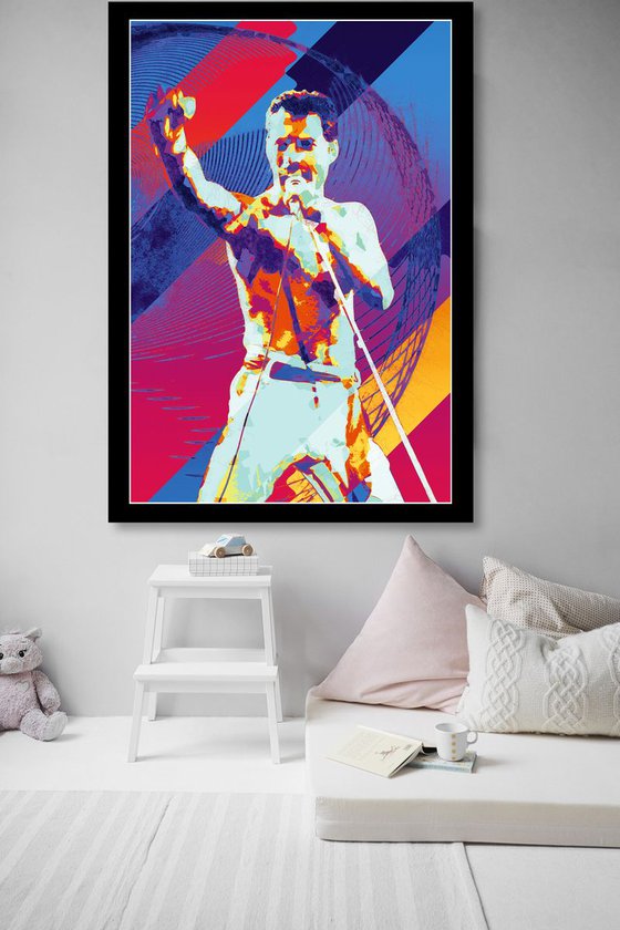 Freddie Mercury - Modern Poster 1 Stylised Large Art