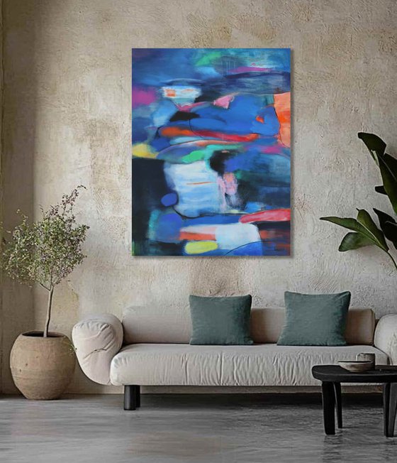 landscape with blue and yellow