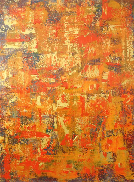 Abstract Gold, Orange Panel II