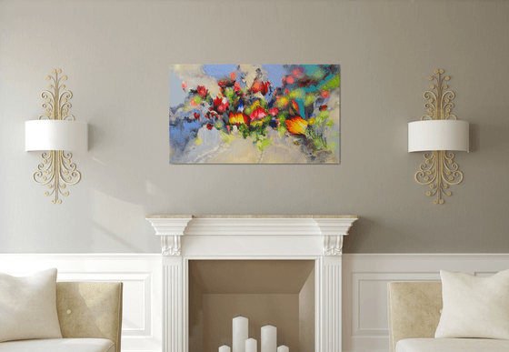 "Summer Flower Melodies", LARGE Painting