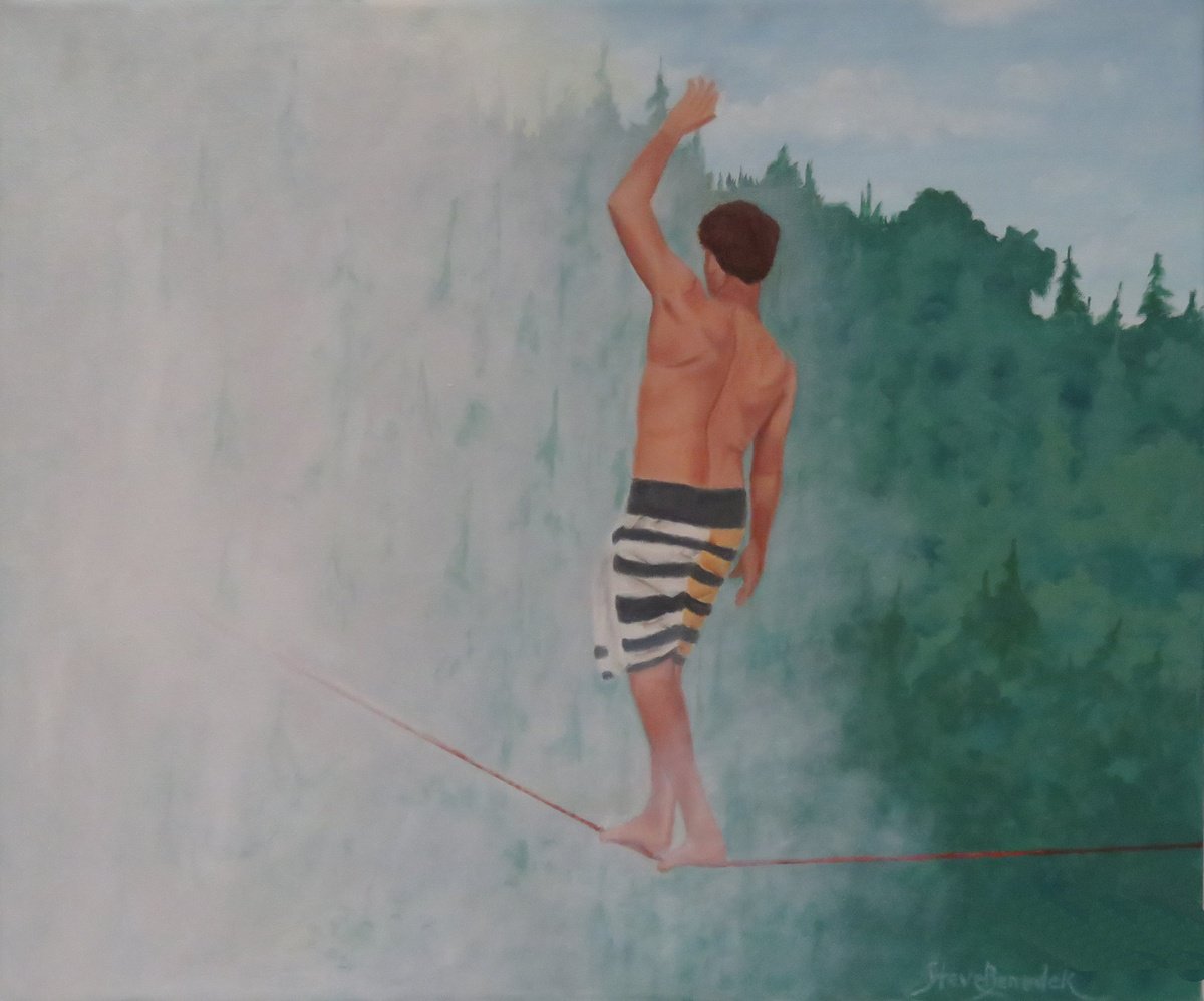 Photorealistic Portrait Oil Painting By Stephen Benedek, 24 X 20", Into The Fog, Original Artwork