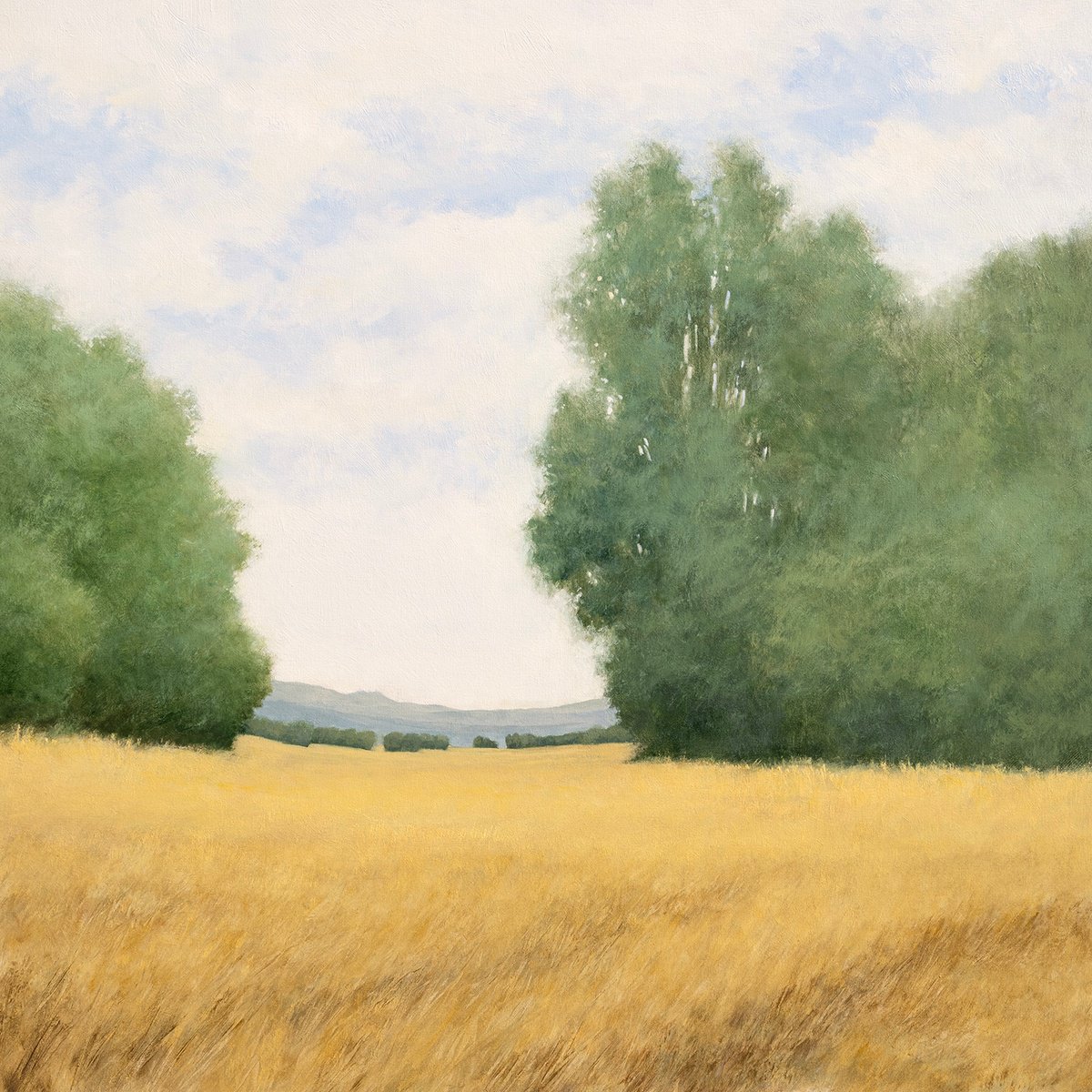 Impressionistic Landscape Oil Painting By Don Bishop, 36 X 36, Summer Gold 250818, Original Artwork