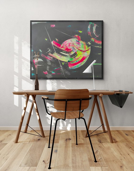 XXL Big Abstract - "Pink rain'' - Abstract - Bright abstraction - Expressive abstraction