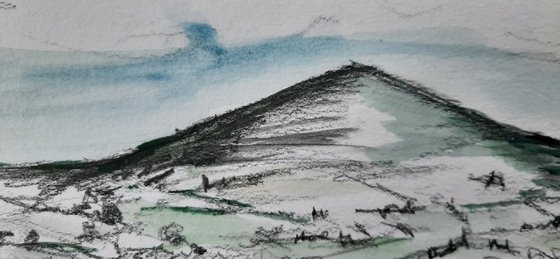 Summer skies over the rolling fields of Croghan mountain - an Irish Landscape