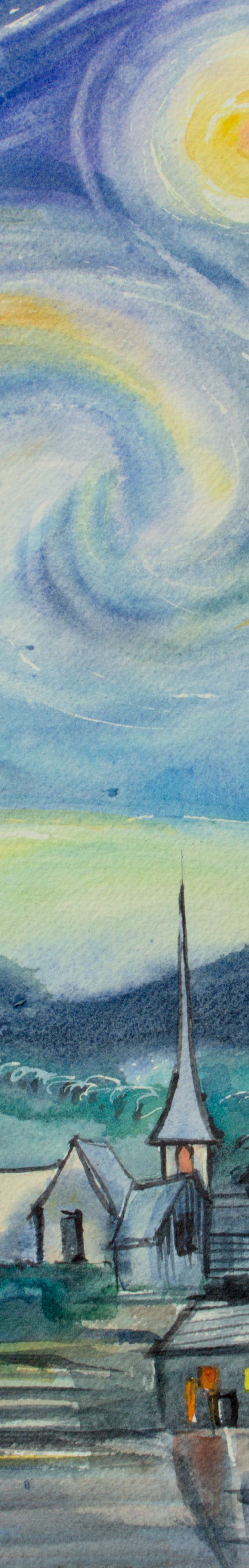 Starry Night- watercolor by Eve Mazur