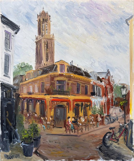 Dutch Street Cafe and Domtoren Utrecht