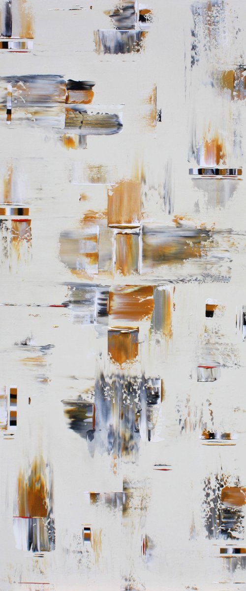 Abstract Black, White, Silver Series 19 by Robert Lynn