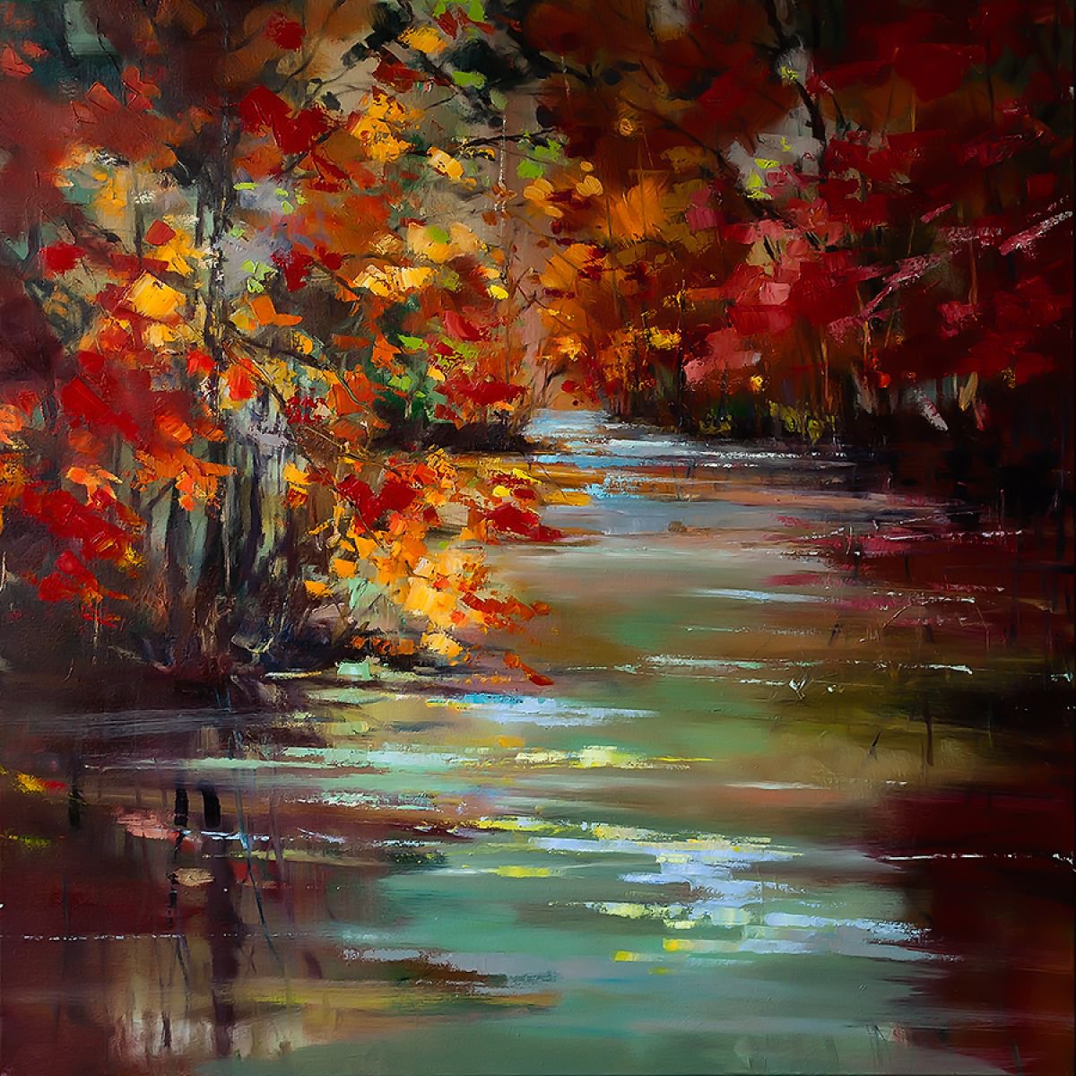 'Red October' Oil painting by Ewa Czarniecka | Artfinder