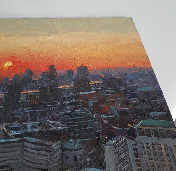 View of London at sunset