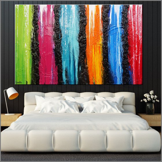 Colour Candy 160cm x 100cm Colourful Textured Abstract Art