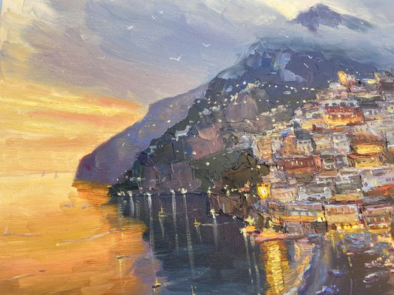 Sunset over the city