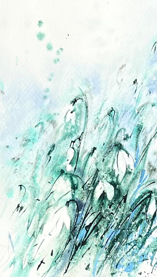 Snowdrops Watercolor by Yana Ivannikova