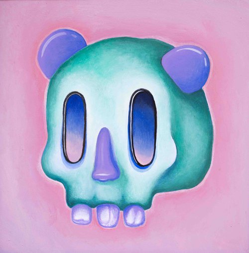 Panda Skull - Green by Mia Hawk