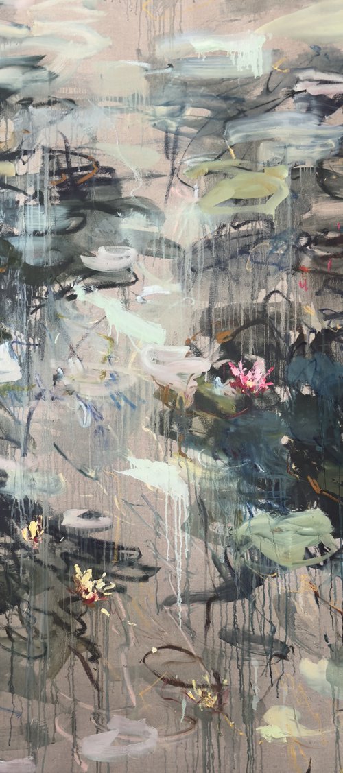Water lilies. Summer pond. by Lilia Orlova-Holmes