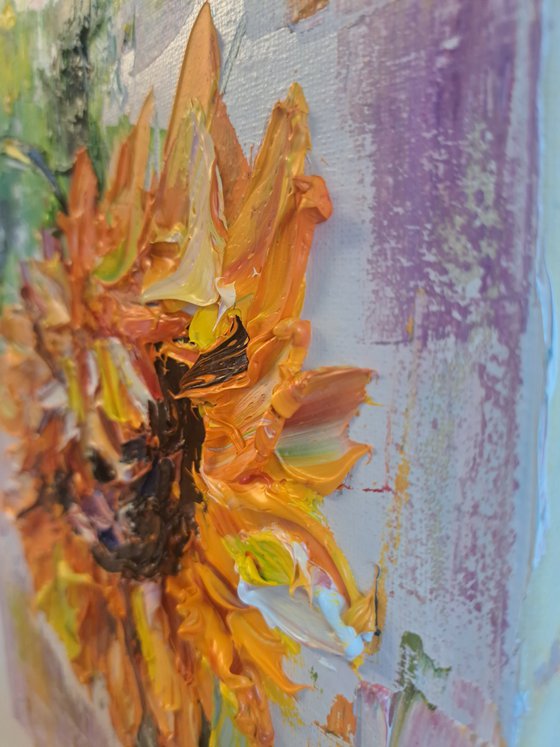 Sunflower impasto