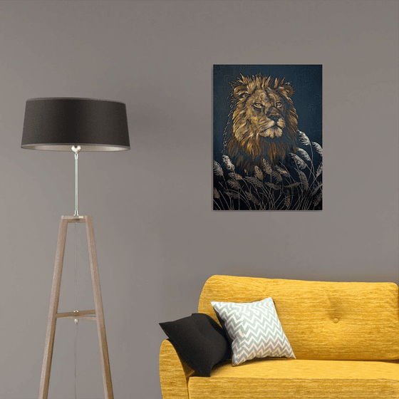 Lion in  savannah