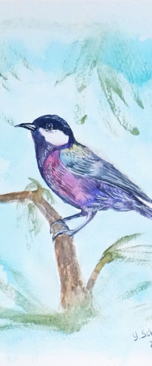 Bird . Watercolor by Yulia Schuster
