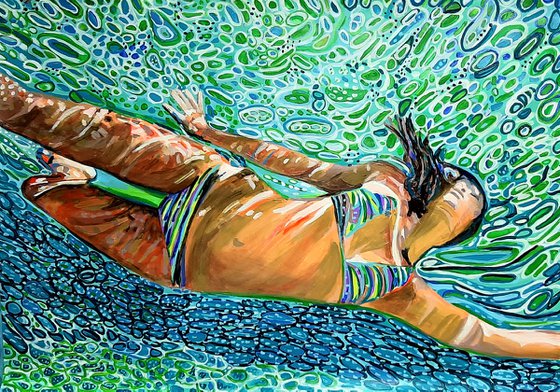 Swimmer / 101 x 72 cm