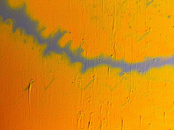 "Staring At The Sun" - FREE USA SHIPPING - Original Abstract PMS Fluid Acrylic Painting - 36 x 18 inches