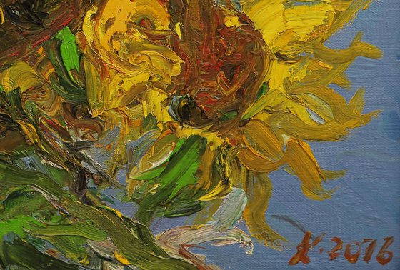 Sunflowers - Oil Painting - Small Size - Gift - Original Artwork