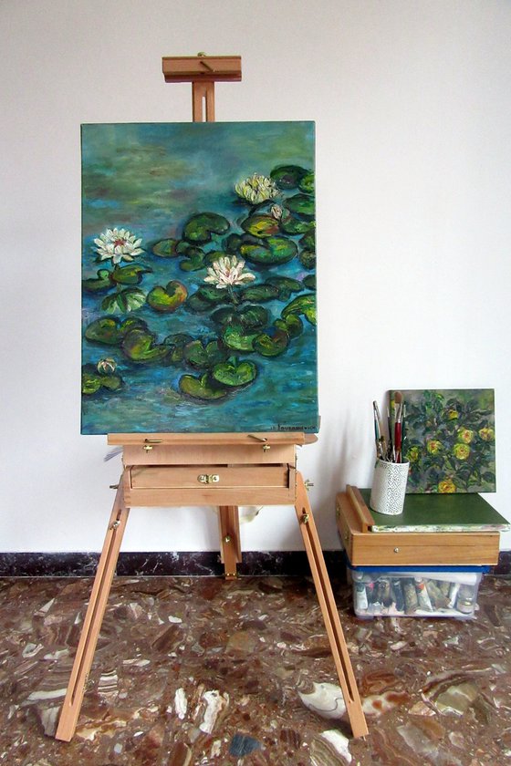Water Lilies in a Pond