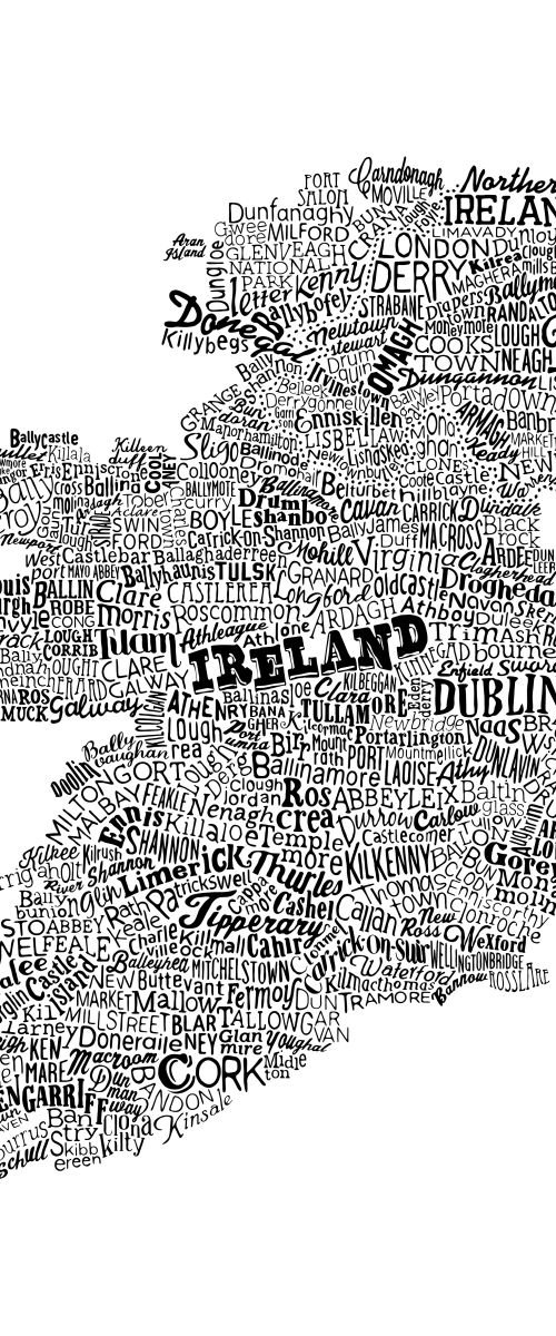 Ireland Type Map (White) by Dex