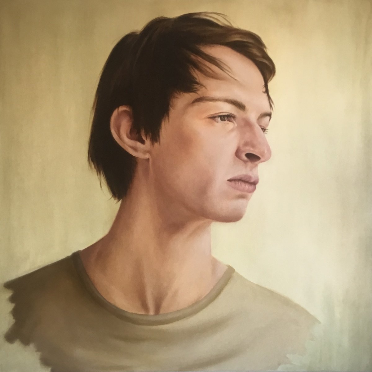 Urban And Pop Portrait Oil Painting By Mullo Art, 39 X 39", Laid Bare, Original Artwork