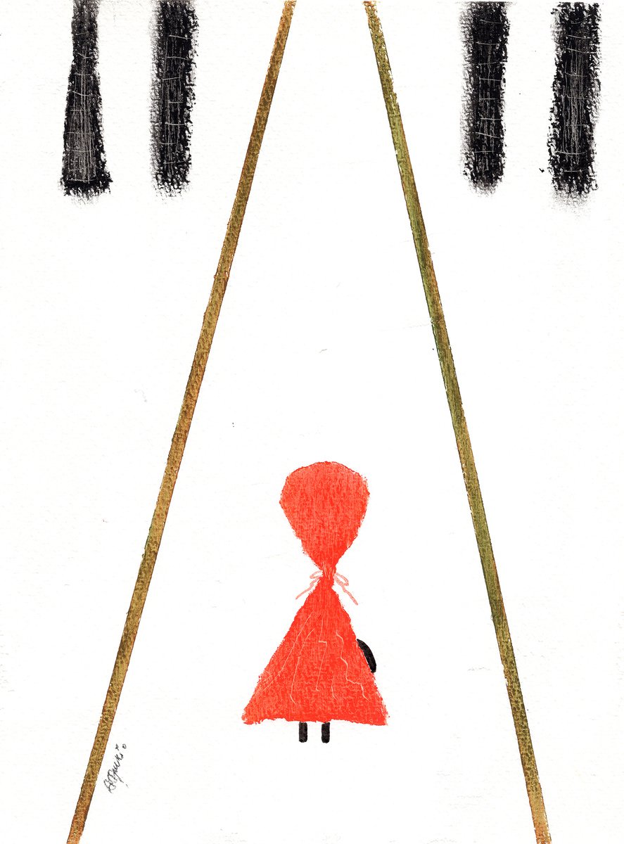 Little Red Riding Hood No.2 - Children’s Book Original Illustration by Alona Hryn