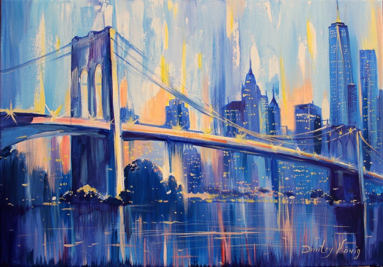 Brooklyn Bridge Painting By Dmitry King Artfinder