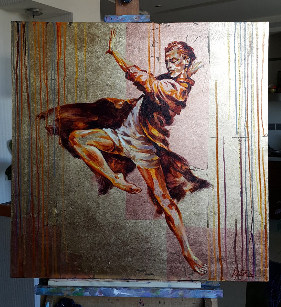 Original Mixed-media Painting - Freedom Dance by Viktoria Lapteva