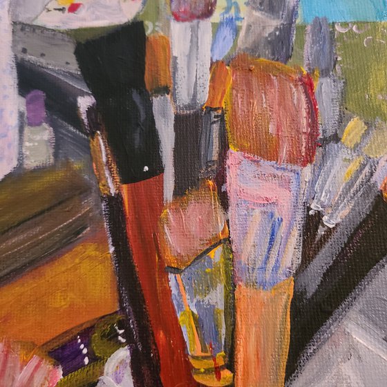 Brushes and jars