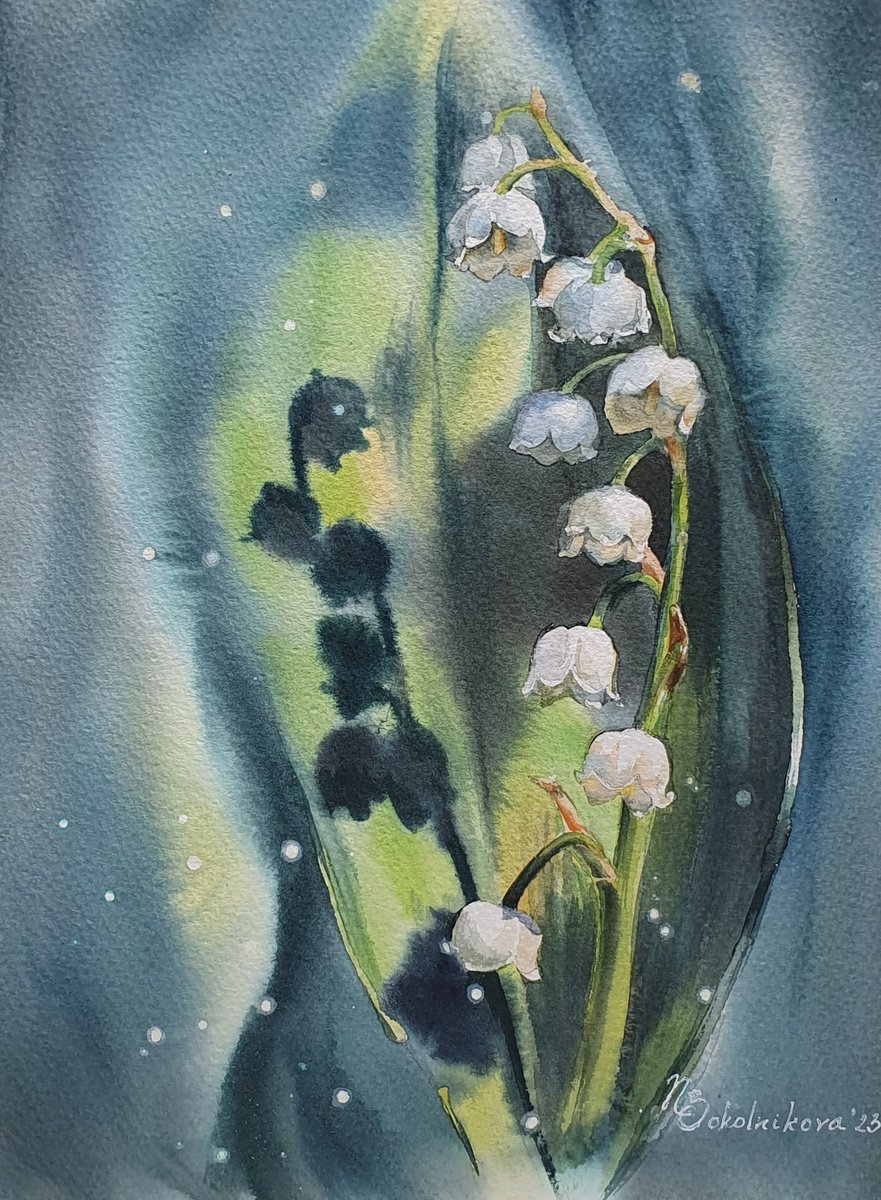 Impressionistic Botanical Watercolour By Sonata Art, 12 X 16", Calmness In The Forest, Original Artwork