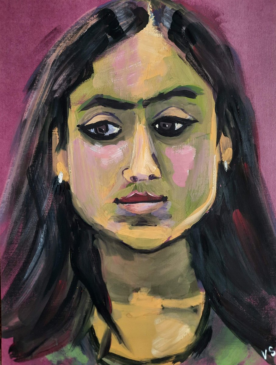 Expressive Drawing , Portrait Of A Young Woman By Vera Stein, 12 X 16, Artwork For Sale On Artfinder