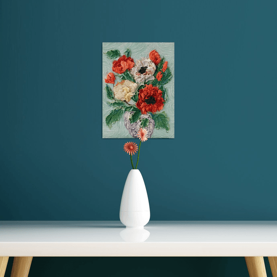 Floral Bas-Relief 3D Floral
