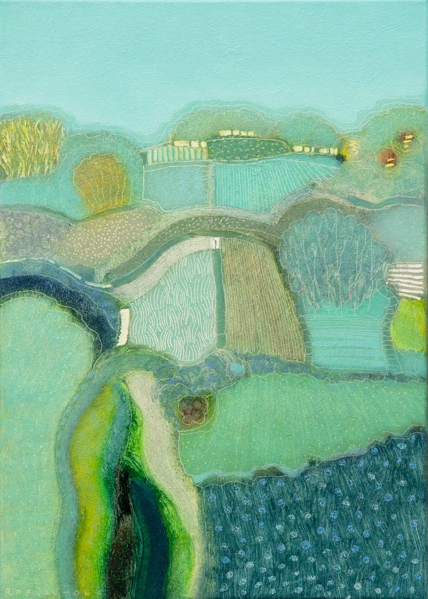 Landscape Oil Painting By Rob Van Hoek, 21 X 29", All That Summer, Original Artwork